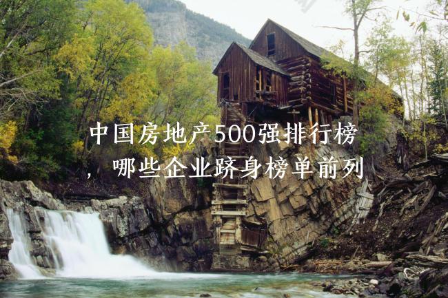 中国房地产500强排行榜，哪些企业跻身榜单前列